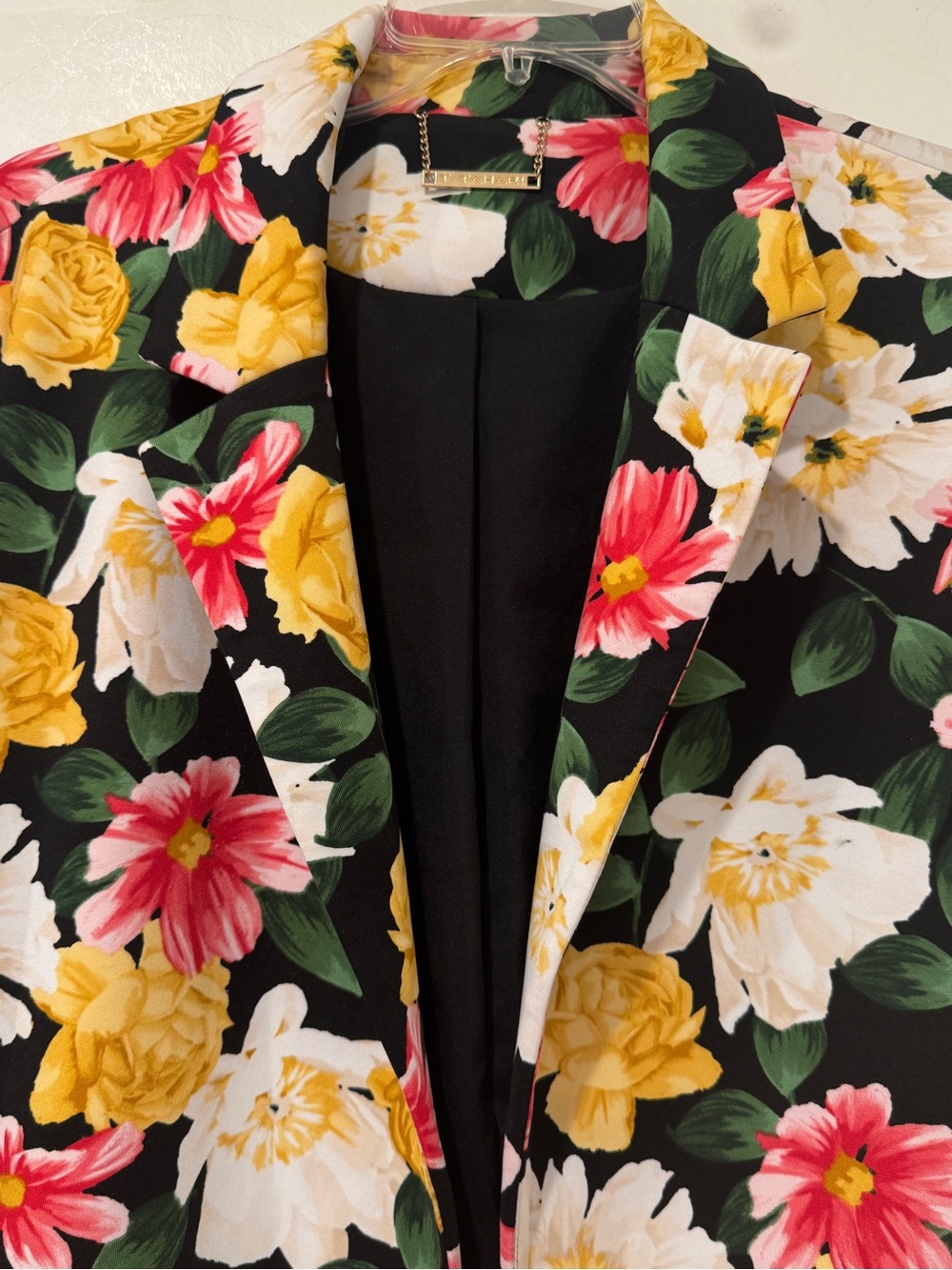 EUC Tahari Floral Open Front Blazer Duster Jacket | Size Large - Picture 6 of 8